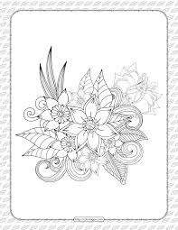 Pretty coloring pages of flowers. Printable Cute Flowers Coloring Sheet