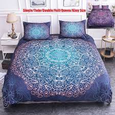 Inexpensive tiffany blue laser cut lace wedding invitations ewws005. 3d Turquoise Blue Bedding Set Psychedelic Mandala Floral Duvet Cover Set With Pillow Covers Single Twin Double Full Queen King Au Eu Us Uk Sizes Wish