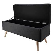 Panche camera da letto wissmann raumobjekte. Divanetto Portatutto Grigio Antracite E Hevea Maisons Du Monde Panca Contenitore Panchine Mobili