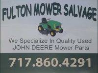 Select a category below, or use our lawn tractor parts lookup with exploded parts diagrams. About Fulton Mower Salvage Fulton Mower Salvage Used John Deere Mower Parts