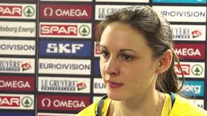 Anna Rogowska (POL) after winning silver in the pole vault