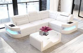 Sofa dreams wohnlandschaft »modena«, u form ab 2.299,00€. Ledersofa Como In Der L Form Beleuchtung Inkl Farbwechsel