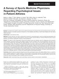 The staff, management, and physical therapists were all very professional and willing to take the time for me to learn the skills needed to succeed in the physical want to know more about working here? Pdf A Survey Of Sports Medicine Physicians Regarding Psychological Issues In Patient Athletes
