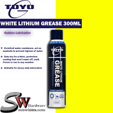 It says on the label waterproof. Toyo White Lithium Outdoor Lubrication Spray Grease 300ml Aerosol Series
