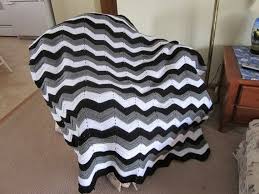 Black And White Chevron Crochet Blanket Black White And Grey Crochet Afghans Black Gray White Ripple Afghan Blanket Full By Barba Crochet Headband Pattern Crochet Blanket Crochet Christmas Stocking