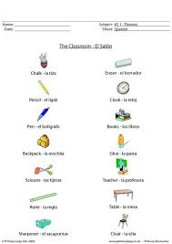 Primaryleap Co Uk Classroom Objects Worksheet With Images Spanish Worksheets Worksheets Free Worksheets