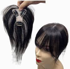 Amazon.com : Silk Base Side Fringe Bangs Human Hair Topper For Women Thin  18g Middle Part Clip In Toupee With 3D Air Bang Hair 10inch Straight Hair  Bangs Wiglets Hairpieces Light (Natural