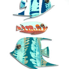 Small Fish Wall Art 7 Tropical Fish Wall Hanging Painted Etsy In 2020 Fish Wall Art Art Wall Art