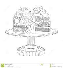 Cake With Berries For Coloring Book Stock Illustration Illustration Of Cupcake Hand 106807812 Coloring Books Mom Coloring Pages Food Coloring Pages
