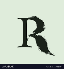 R Letter Logo Custom Serif Style Lettering Vector Image