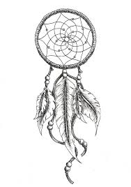 Free tattoo stencil (including instruction sheet with examples). Simple Dreamcatcher Tattoo Design