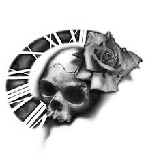 Papirouge Tattoo Zeichnungen Skulls Drawing Skull Tattoo Design Clock Tattoo Design