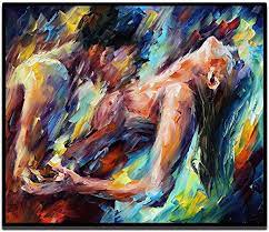 Amazon.de: ZDFDC Abstrakte Leidenschaft Sexy Nackte Frau und Mann  Körpermalerei auf Leinwand Poster und Drucke Wandbild für Schlafzimmer  Wohnzimmer Dekor-55x70cmx1 ohne Rahmen