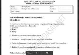 Soal Penilaian K 13 Kelas 2 Tema 1 Subtema 4 Sekolahdasar Net