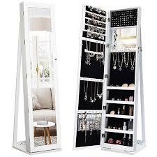 Pko wall mount mirror jewelry armoire full length mirrored door item 890161. Goplus Standing Jewelry Armoire With Higher Full Length Mirror White Accuweather Shop