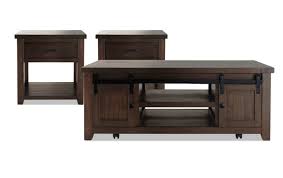 Many matching pieces are available; Montana Brown Coffee Table Set Bob S Discount Furniture