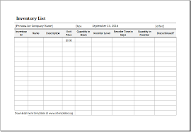 Food Inventory Template In Ms Excel Format