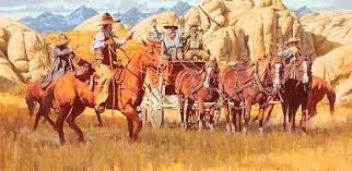 Classic Western Painting Of A Stage Coach Hold Up By Illustrator Fine Artist Paul Mann Western Paintings Fine Art Artist