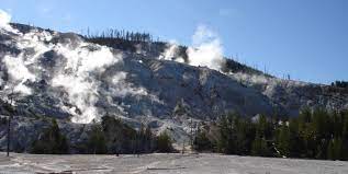 Roaring mountain is in yellowstone national park in the u.s. Roaring Mountain Yellowstone Np National Parks Yellowstone National Yellowstone