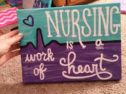 Nursing Is A Work Of Heart Ekg Canvas In Purple And Teal Misslyss 17 Nurse Art Canvas Painting Diy Diy Painting