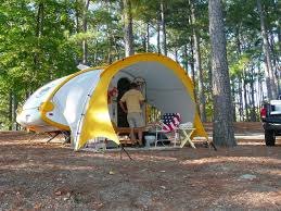 Bridge adjoins both cabins, while they are still secluded from one another. Stone Mountain State Park Postcards From The Road