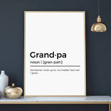 Last Minute Birthday Presents For Grandma Grandpa Definition Print Gift For Grandad Gift For Grandfather Grandad Present Christmas Gift Printable Gift Bedroom Decor Grandmother Gifts Christmas Gifts For Parents Grandad Gift