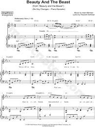 Sing2piano Beauty And The Beast Piano Karaoke Duet Sheet Music In Eb Major Transposable Download Print Sku Mn0188034