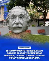 De @alcaldiapanama Einstein vuelve a brillar en El Cangrejo✨ Respect pa  Edgar Urriola, restaurador de la obra👏