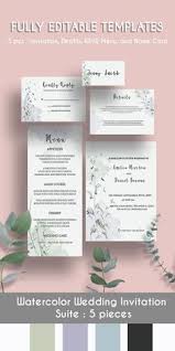 Watercolour Brushes Wedding Invitation Downloadable Wedding Etsy Wedding Invitations Invitations Modern Wedding Invitation Suite