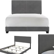 4.4 out of 5 stars 156. King Size Bed Frame Platform Faux Leather Upholstered Headboard Bedroom Gray Ebay