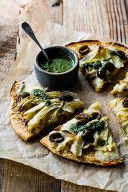 Roasted Fennel Garlic Socca Flatbread With Olives And Mint Parsley Oil Recipe Food Recipes Roasted Fennel
