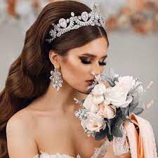 Regal Bridal Crown Silver Unique Wedding Tiara For Bride Etsy Bridal Crown Wedding Hairstyles Bride Wedding Hairstyles