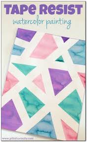 Tape Resist Watercolor Painting Easy Crafts For Teens Kids Art Projects Cool Art Projects