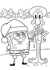 A snowy christmas scene with a gingerbread house, a big teddy bear and candy canes. Christmas Coloring Pages