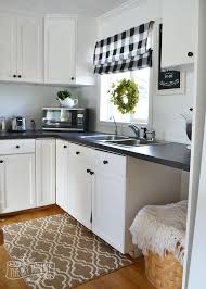 Anuwaa blackout curtains 63 inch length, linen black out kitchen curtains & drape, window curtains for bedroom and living room, grey, 52x63 inch, 2 panels set 4.6 out of 5 stars 143 $21.99 $ 21. Our Guest Cottage Kitchen Budget Friendly Country Farmhouse Style The Diy Mommy White Farmhouse Kitchens Cottage Kitchen Decor White Kitchen Decor