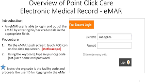 Overview Of Point Click Care Electronic Medical Record Emar
