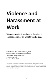 Https Opseu Org Sites Default Files Workplace Violence Harassment Booklet2017 1 Pdf