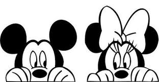 Black And White Silhouette Black And White Mickey Mouse Clipart Mickey Mouse Minnie Faces Decal 4 X 8 Etsy Mickey Mouse Disney Silhouettes Disney Drawings