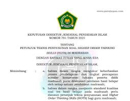 Penilaian tengah semester merupakan bagian dari salah satu kegiatan sekolah dalam mengukur atau menevaluasi hasil proses pembelajaran dalam. Juknis Penyusunan Soal Higher Order Thinking Skills Hots Pada Madrasah Guru Jugan