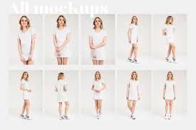 Download Women S Basic Dress Mockup Set In Apparel Mockups On Yellow Images Creative Store
