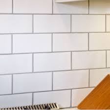 Crackled White 3 X 6 X 3125 Subway Tile With Delorean Gray Grout Trendy Kitchen Tile Grey Grout Backsplash