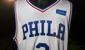 Philadelphia 76ers men's blue swingman jersey by nike. Stubhub And Philadelphia 76ers Announce First Jersey Sponsorship In Major American Professional Sports