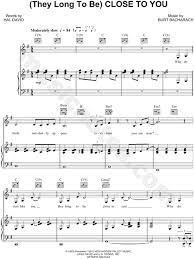 The Carpenters They Long To Be Close To You Sheet Music In G Major Transposable Download Print Sku Mn0025898