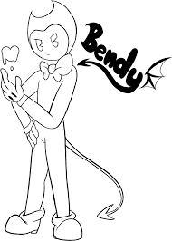 White gloves, butterfly, face and teeth, and the rest is all black. Download Free Bendy And The Ink Machine Coloring Pages Printable Bendy And The Ink Machine Colouring Png Image With No Background Pngkey Com