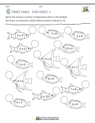 6 times tables worksheets