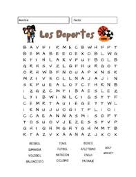 Translate the clue below into spanish to get the answer. Los Deportes Word Search Worksheets Teaching Resources Tpt