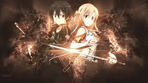 Wallpaper Redhead Blonde Long Hair Anime Girls Anime Boys Sword Art Online Kirigaya Kazuto Yuuki Asuna Dark Hair Sword Orange Eyes Black Eyes Darkness Screenshot Computer Wallpaper 1920x1080 Pvris