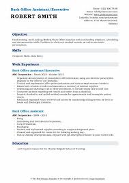 Back Office Assistant Resume Samples Qwikresume