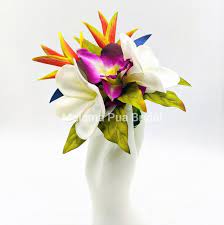 Hawaiian Hair Clip With Real Touch Flowers Flower Hair Pieces Real Touch Flowers Hawaiian Hairstyles
