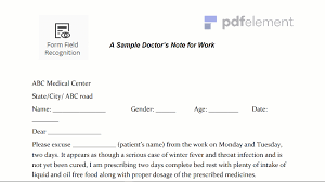 How to write a doctors note writings and papers. Doctors Note For Work Template Download Create Fill And Print Wondershare Pdfelement